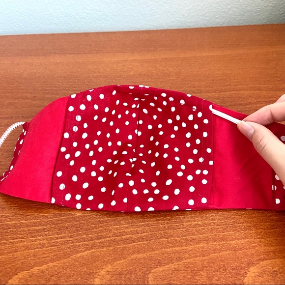 Cute Red Polkadot Cloth Facemask - Picture 4 of 6